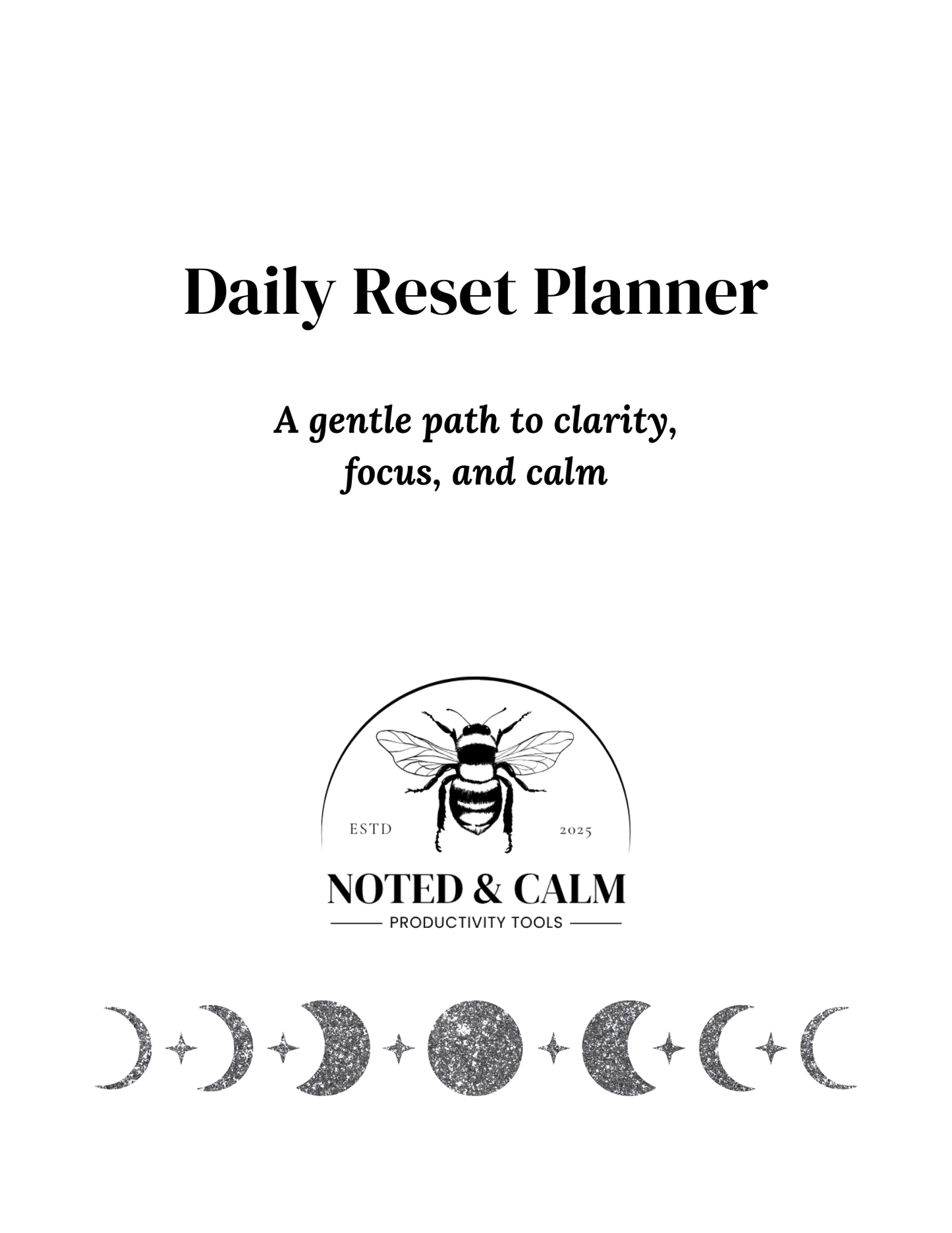 Daily Reset Planner (Digital + E-Ink PDF Download)