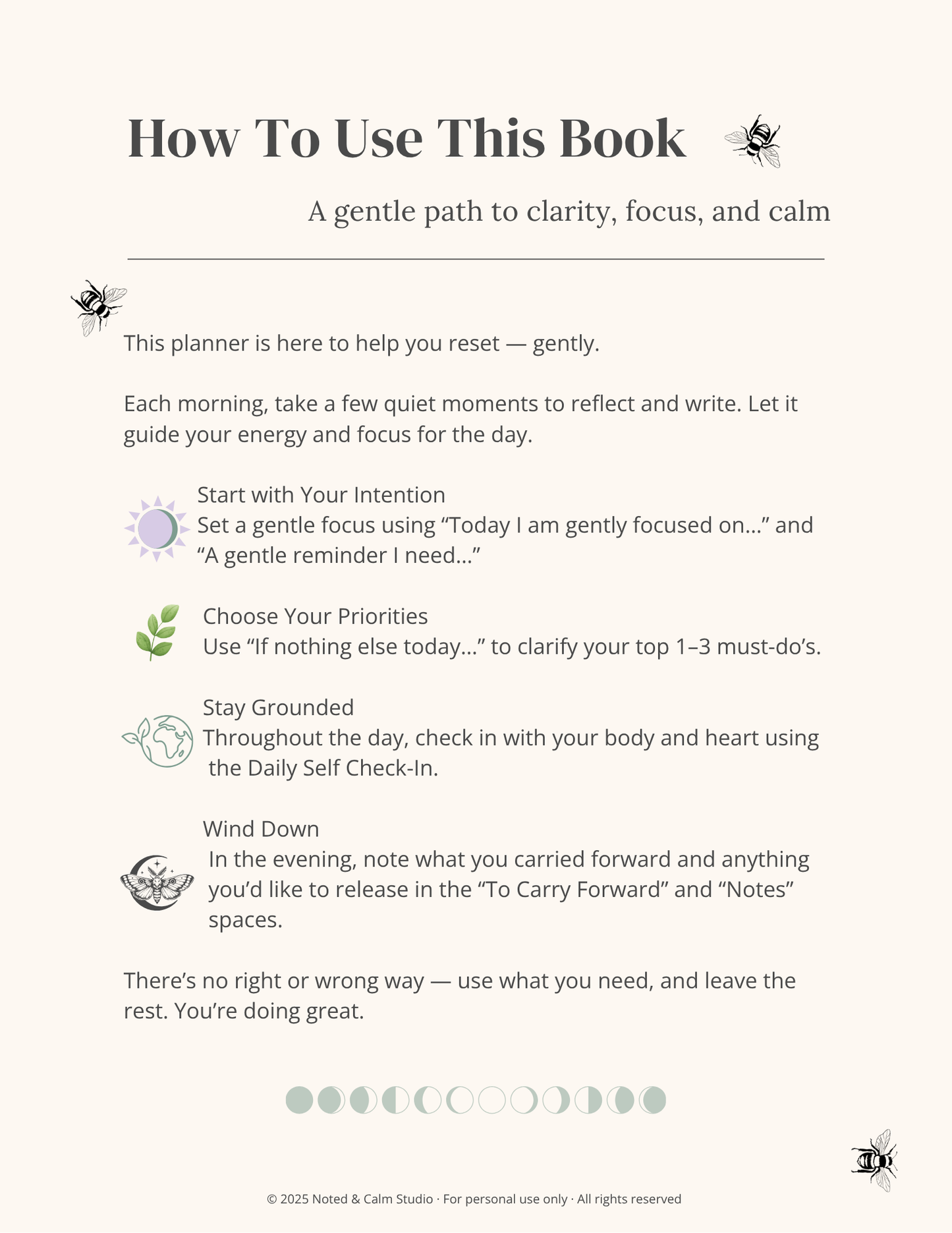 Daily Reset Planner (Digital + E-Ink PDF Download)