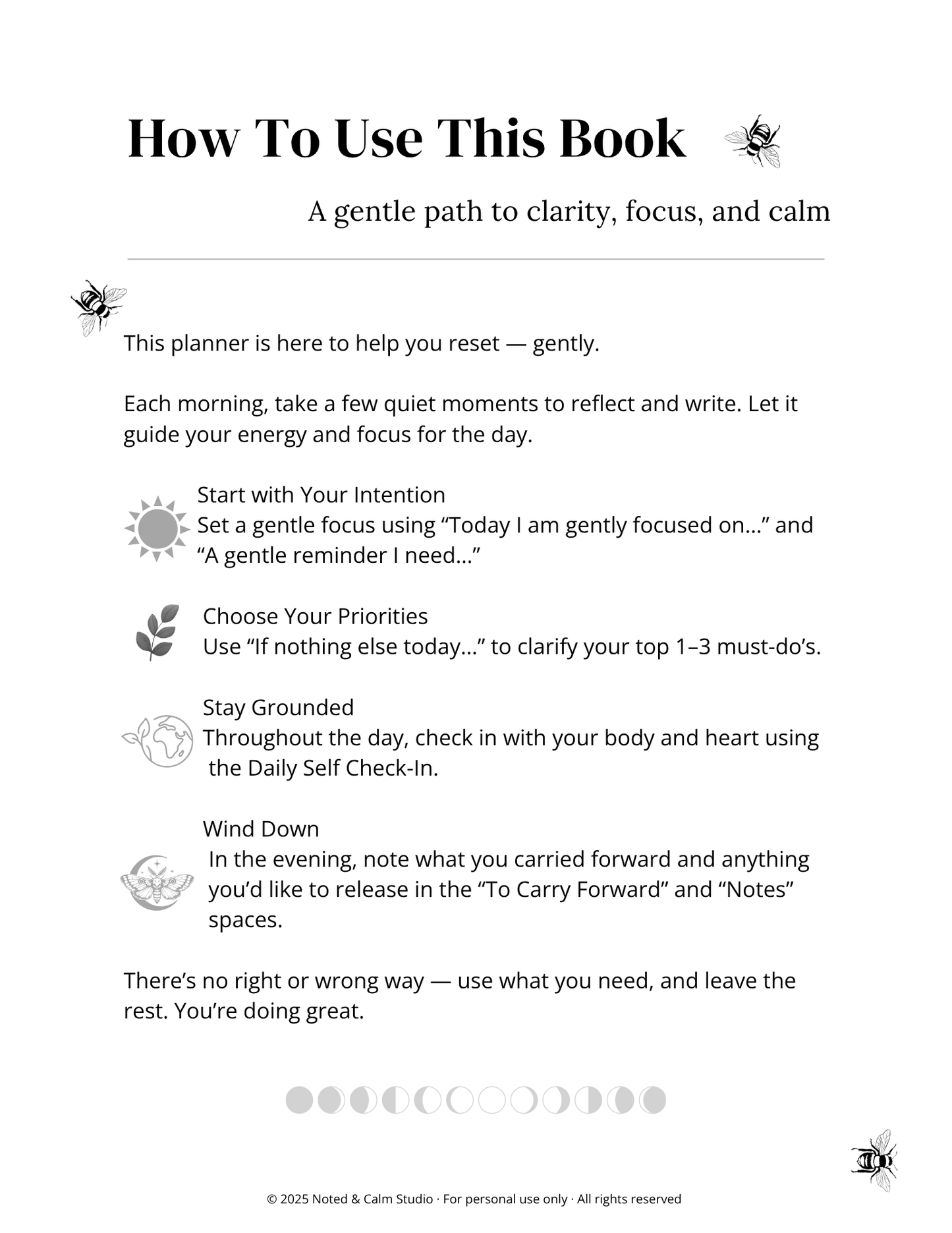 Daily Reset Planner (Digital + E-Ink PDF Download)